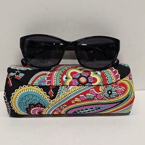 Vera Bradley Dina Polarized Sunglasses Parisian Paisley 54-16-130 With Case